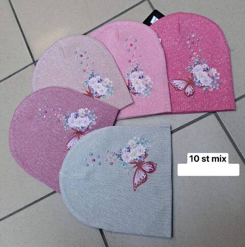 Czapka  dziewczęca 1515 Mix kolor Standard (Towar Tureckie)