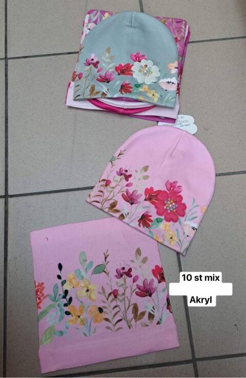 Czapka  dziewczęca 1516 Mix kolor Standard (Towar Tureckie) 1