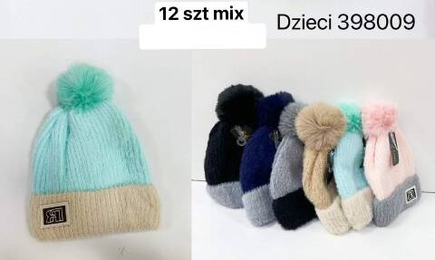 Czapka  zimowa dziewczęca 398009 Mix kolor Standard (Towar Tureckie) 1