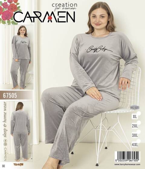 Piżama damska welurowa 67505 1 kolor XL-4XL (Towar Tureckie)