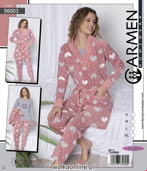 Komplet piżamy + szlafrok 3 części  56003 1 kolor S-XL (Towar Tureckie)