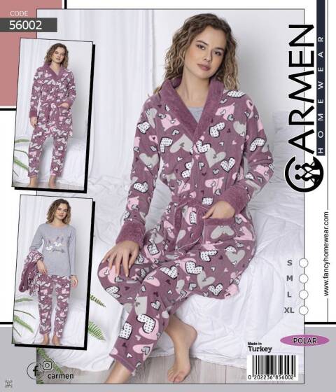 Komplet piżamy + szlafrok 3 części  56002 1 kolor S-XL (Towar Tureckie) 1