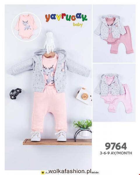 Komplet niemowlęcy 9764 Mix kolor 3-9m (Towar Tureckie)