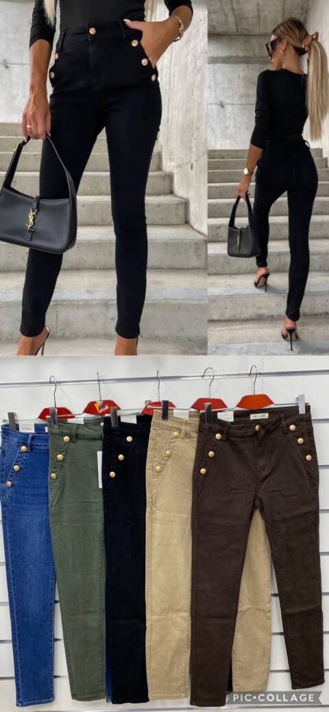 Jeansy damskie 2981 1 kolor XS-XL