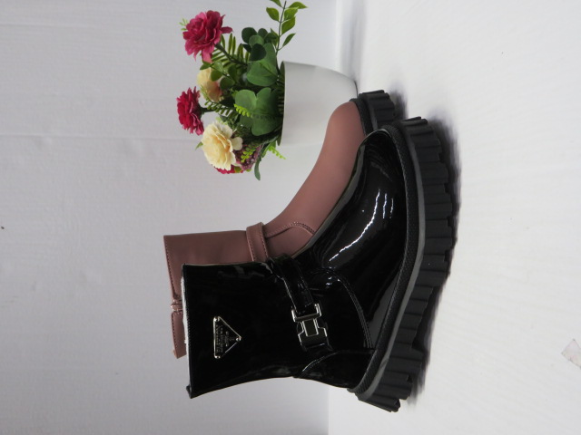 Botki Dziecięce Y155 BLACK/PINK/BLACK PU 31-36 1