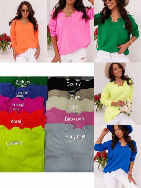 Sweter damskie 9738 Mix kolor Standard (Towar Tureckie)