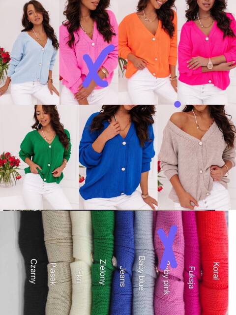 Sweter damskie 9744 Mix kolor Standard (Towar Tureckie)