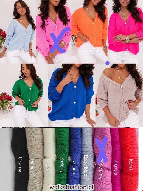 Sweter damskie 9744 Mix kolor Standard (Towar Tureckie)