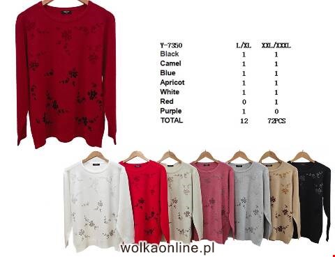 Sweter damskie Y-7350 Mix kolor L-3XL