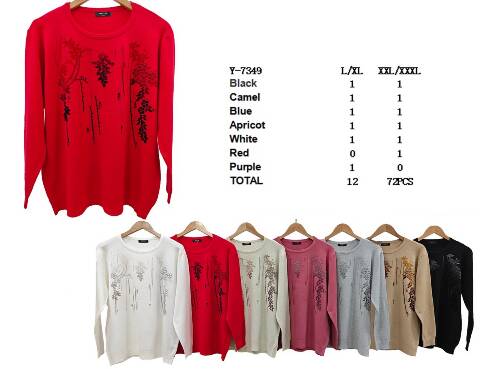 Sweter damskie Y-7349 Mix kolor L-3XL