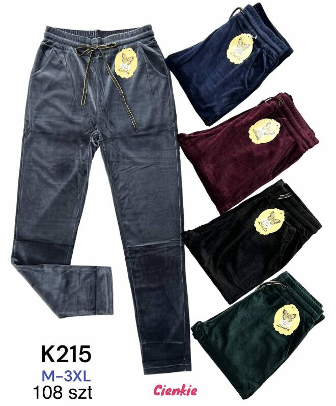Spodnie welurowe damskie K215 Mix KOLOR  M-3XL 1