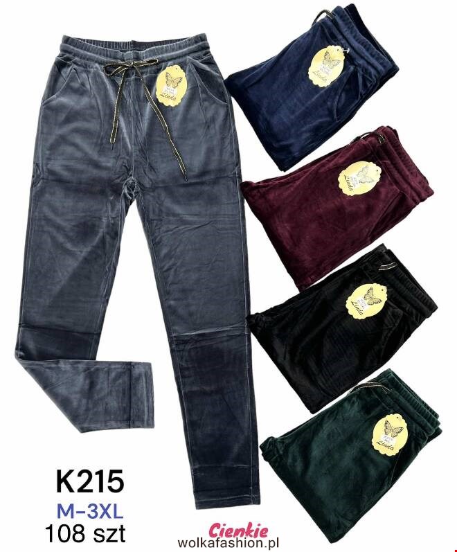 Spodnie welurowe damskie K215 Mix KOLOR  M-3XL