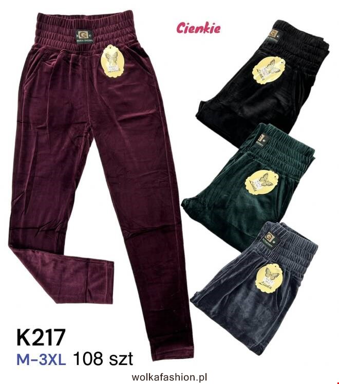 Spodnie welurowe damskie K217 Mix KOLOR  M-3XL