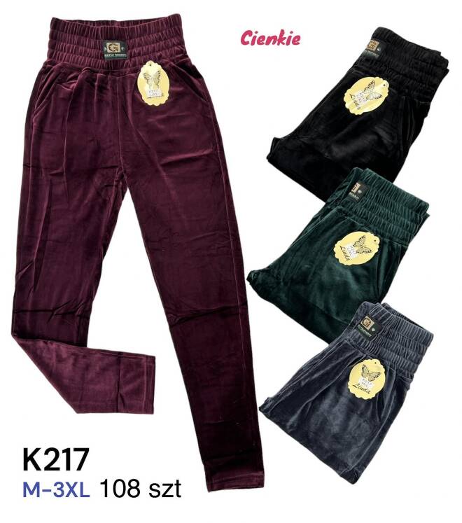 Spodnie welurowe damskie K217 Mix KOLOR  M-3XL 1