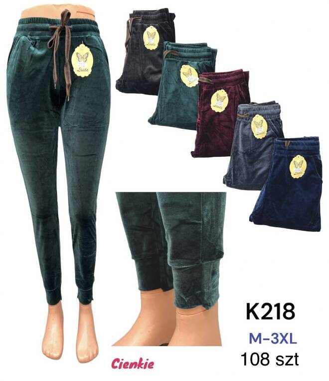Spodnie welurowe damskie K218 Mix KOLOR  M-3XL 1