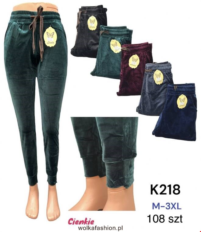 Spodnie welurowe damskie K218 Mix KOLOR  M-3XL