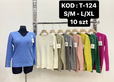 Sweter damskie T-124 Mix kolor S/M-L/XL