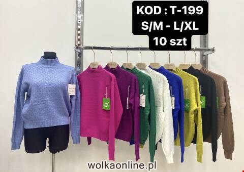 Sweter damskie T-199 Mix kolor S/M-L/XL