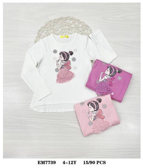 Bluzka dziewczęca EM7739 Mix kolor 4-12 1