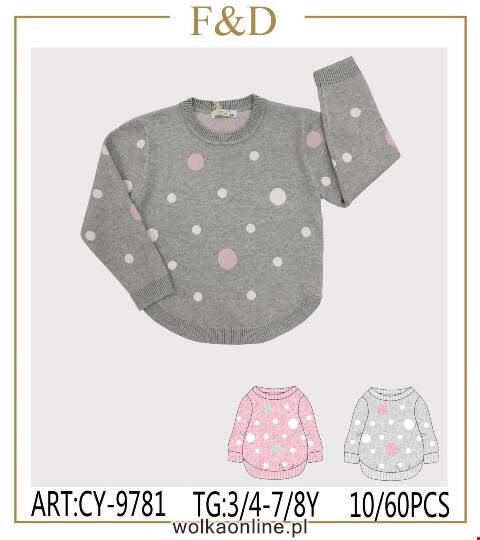 Sweter dziewczęce CY-9781 Mix kolor 3-8