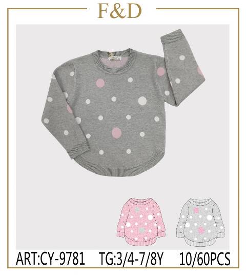 Sweter dziewczęce CY-9781 Mix kolor 3-8 1