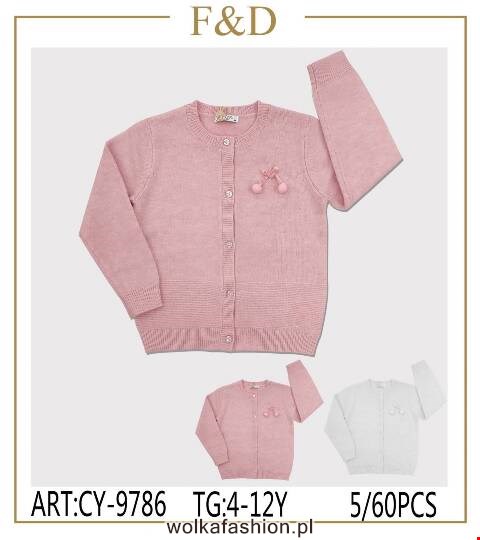 Sweter dziewczęce CY-9786 Mix kolor 4-12