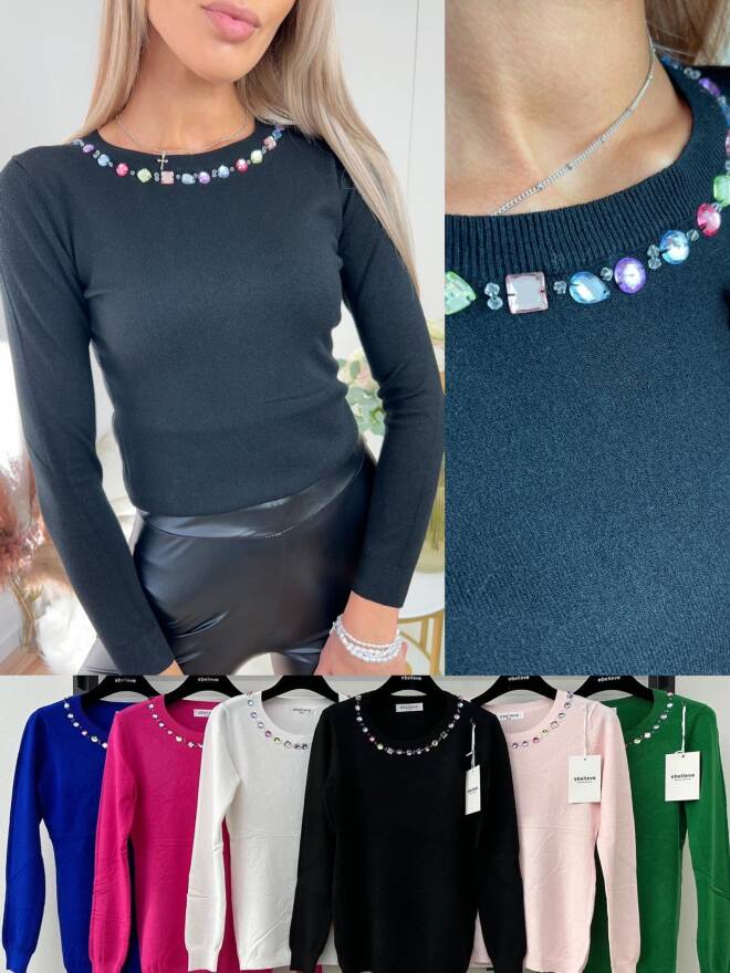 Sweter damskie 3887 Mix KOLOR  S/M-L/XL