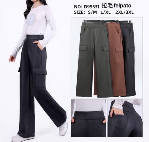 Spodnie skórzane damskie D95531 Mix kolor S-3XL 1