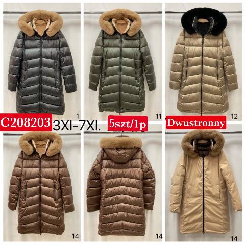 Kurtka zimowa damskie C208203 1 kolor 3XL-7XL