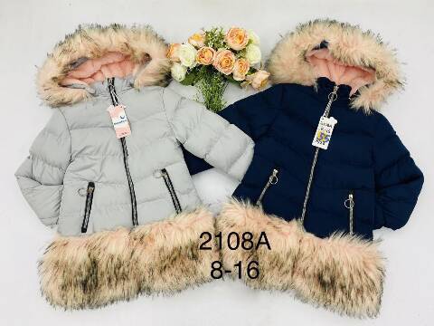 Kurtka zimowa dziewczęca 2108A Mix kolor 8-16