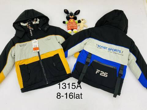 Kurtka zimowa chłopięca 1315A Mix kolor 8-16 1