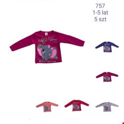 Bluzki dziewczęce 757 1 kolor  1-5 (Towar Tureckie)