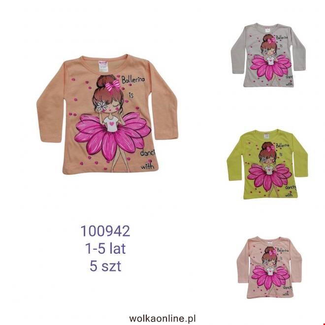 Bluzki dziewczęce 100942 1 kolor  1-5 (Towar Tureckie)