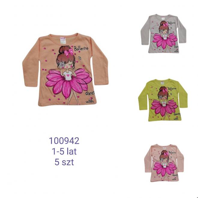 Bluzki dziewczęce 100942 1 kolor  1-5 (Towar Tureckie) 1