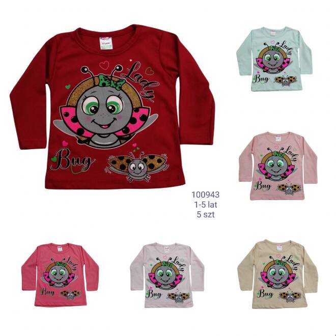 Bluzki dziewczęce 100943 1 kolor  1-5 (Towar Tureckie)