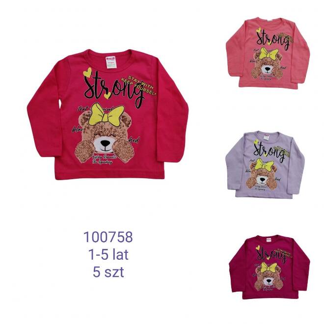 Bluzki dziewczęce 100758 1 kolor  1-5 (Towar Tureckie) 1