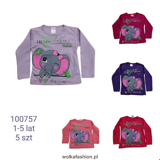 Bluzki dziewczęce 100757 1 kolor  1-5 (Towar Tureckie)