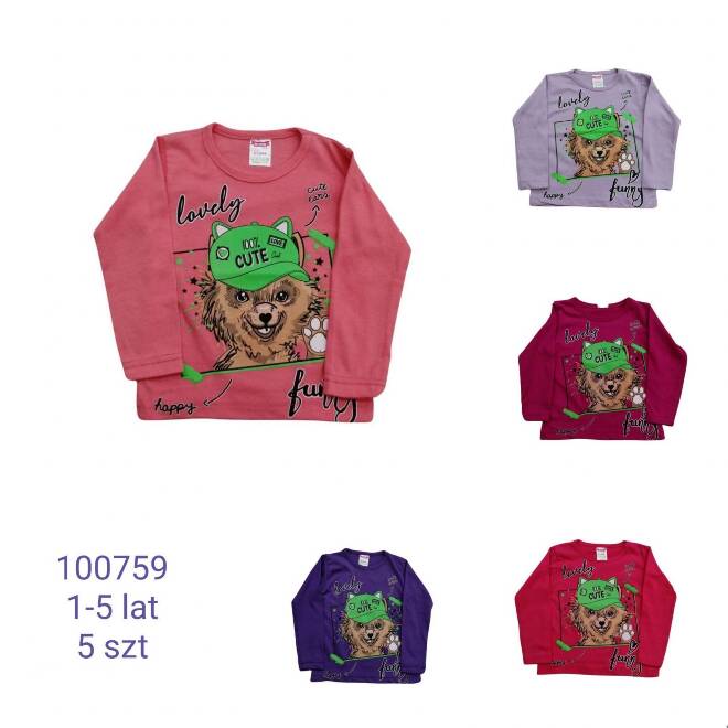 Bluzki dziewczęce 100759 1 kolor  1-5 (Towar Tureckie) 1