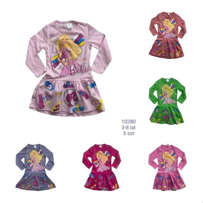 Sukienka dziewczęca 10280 1 kolor  3-8 (Towar Tureckie)