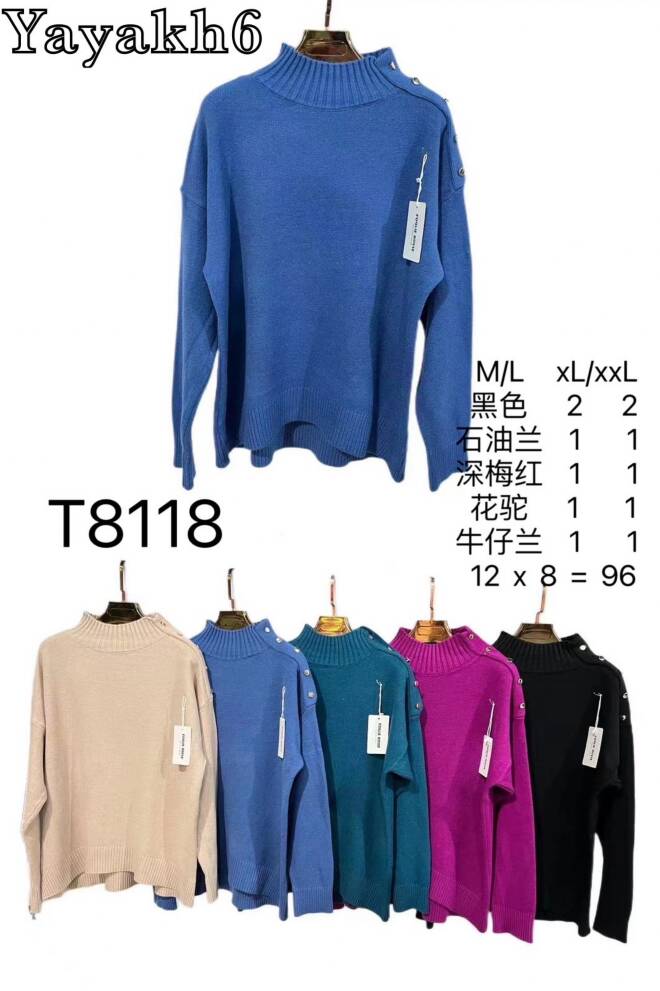 Sweter damskie T8118 Mix KOLOR  M-2XL