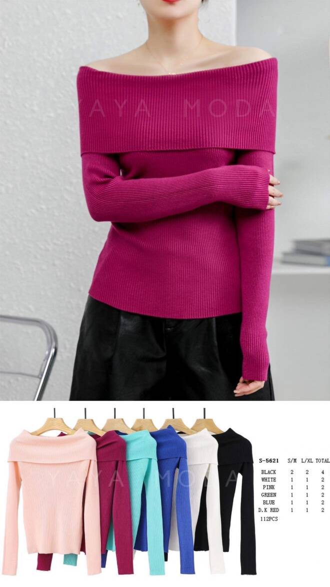 Sweter damskie S5621 Mix KOLOR  S/M-L/XL