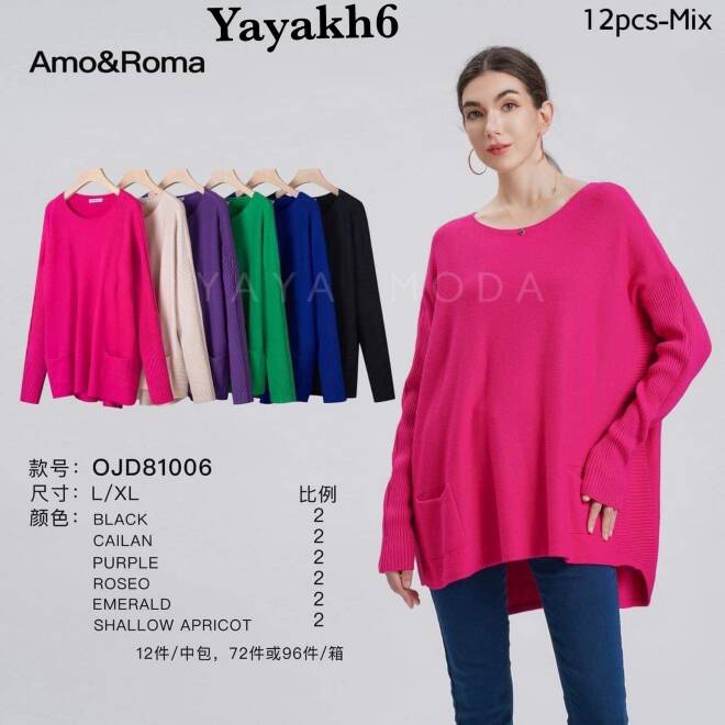 Sweter damskie OJD81006 Mix KOLOR  S/M-L/XL 1