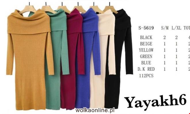 Sukienka damskie S-5619 Mix KOLOR  S/M-L/XL