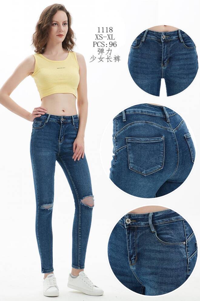Jeansy damskie 1118 1 kolor  XS-XL 1