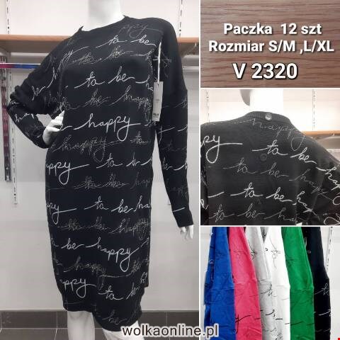 Sukienki sweter damskie V2320 Mix kolor S/M-L/XL