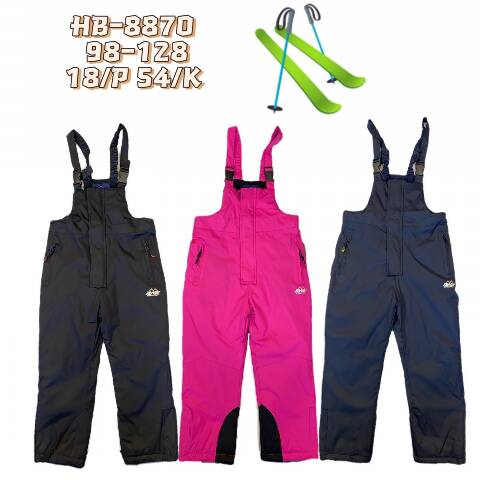 Spodnie śniegowce dziewczęce HB-8870 Mix kolor 98-128