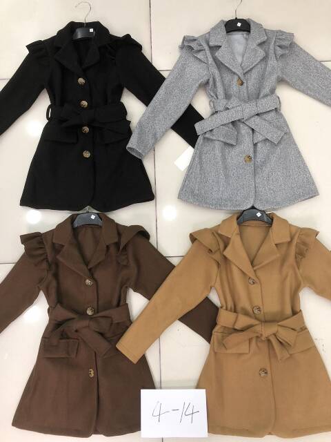 Płaszcze dziewczęce 9564 1 kolor 4-14