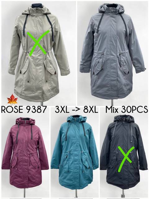 Kurtka damska zimowa 9387 1 kolor 3XL-8XL