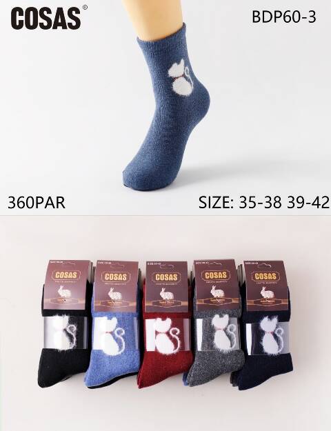 Skarpety damskie zimowe BDP60-3 Mix kolor 35-42 1