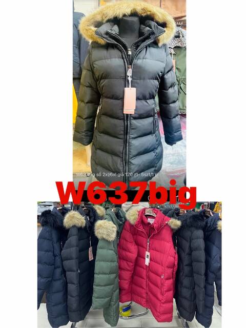 Kurtka damskie zimowa W637BIG 1 kolor 2XL-6XL 1